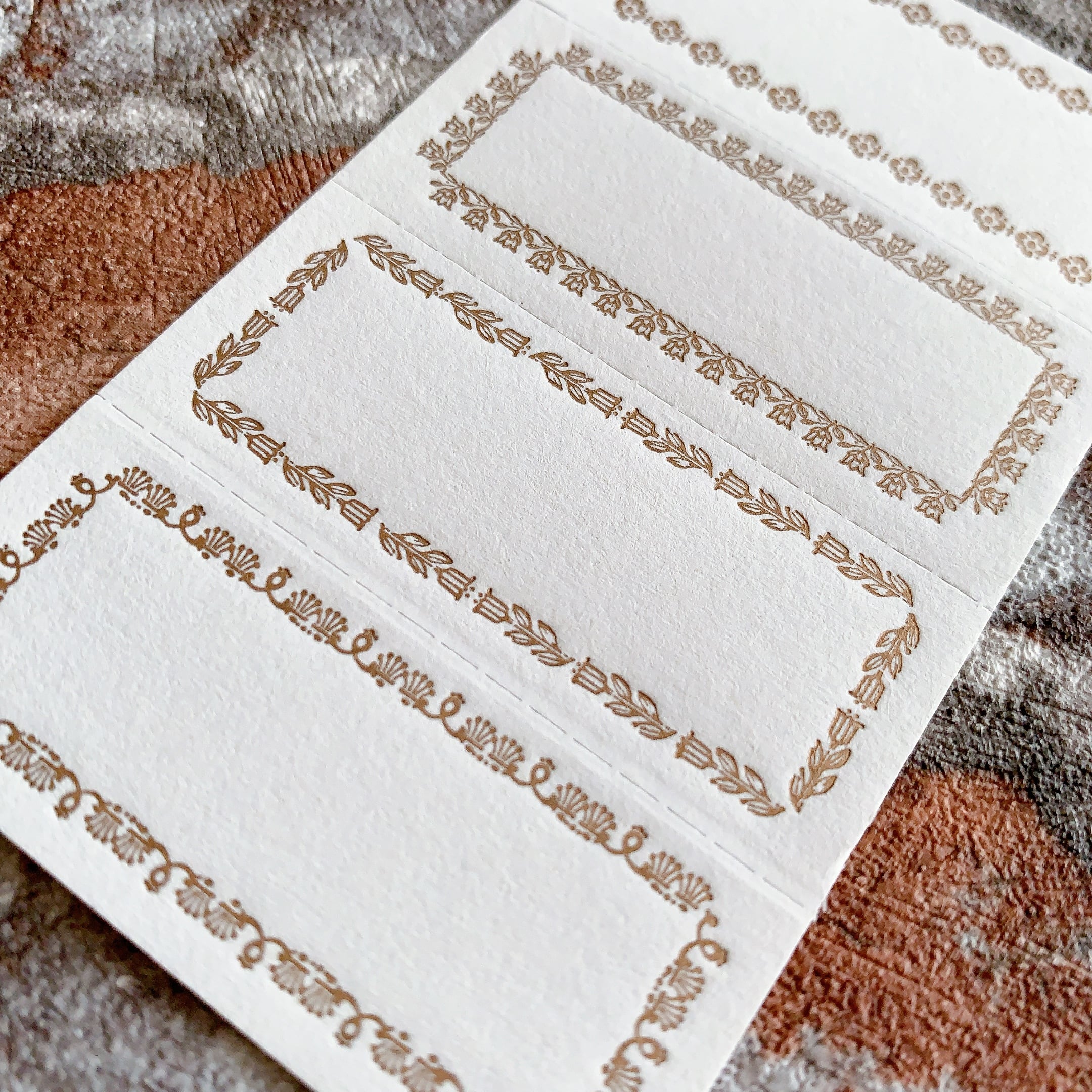 4 ornament label book【frame/Black・Bronze】活版印刷 ラベルブック