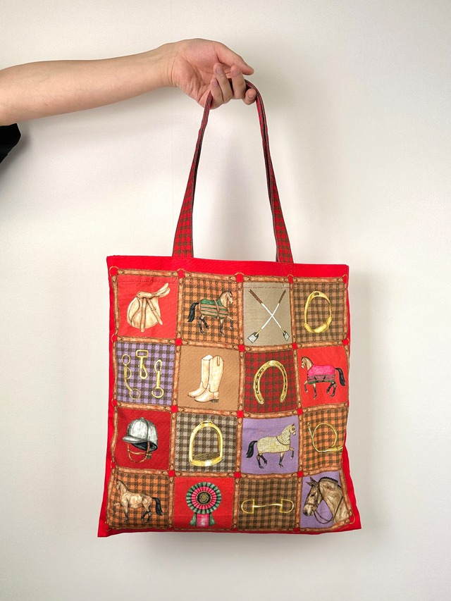 プリントトートバッグ【ホースレッド】