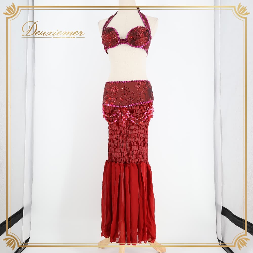 Bella ベリーダンス衣装 レッド マーメイド