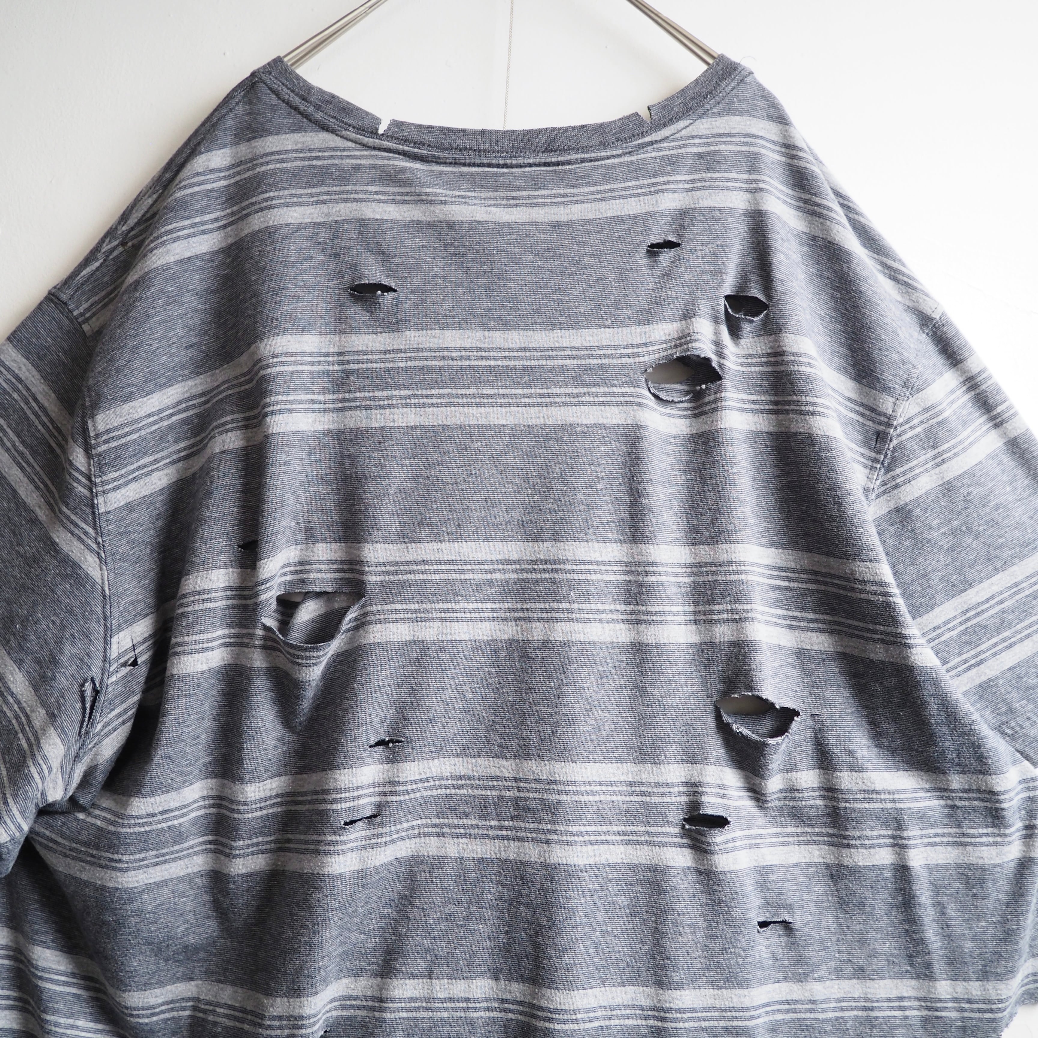 ” 循環 ” Boro Circulation Fat Border pattern Re:make loose S/S Tee