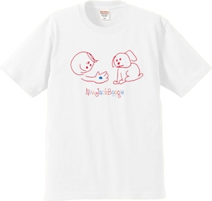 NEW JACK BOOGIE×AIMI ODAWARA /4DOGS T-SHIRT(white)