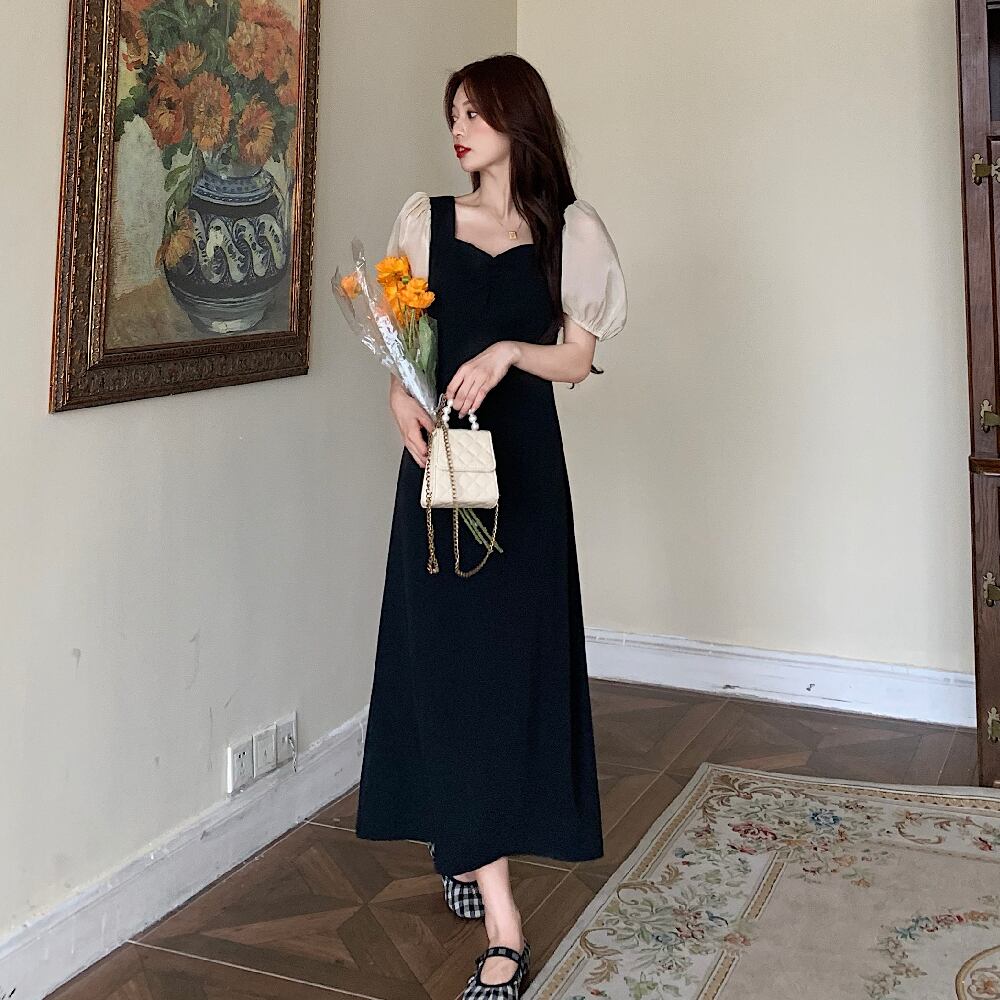 スカート サマードレス スリーブブラック 夏物 1号婦人14679180923