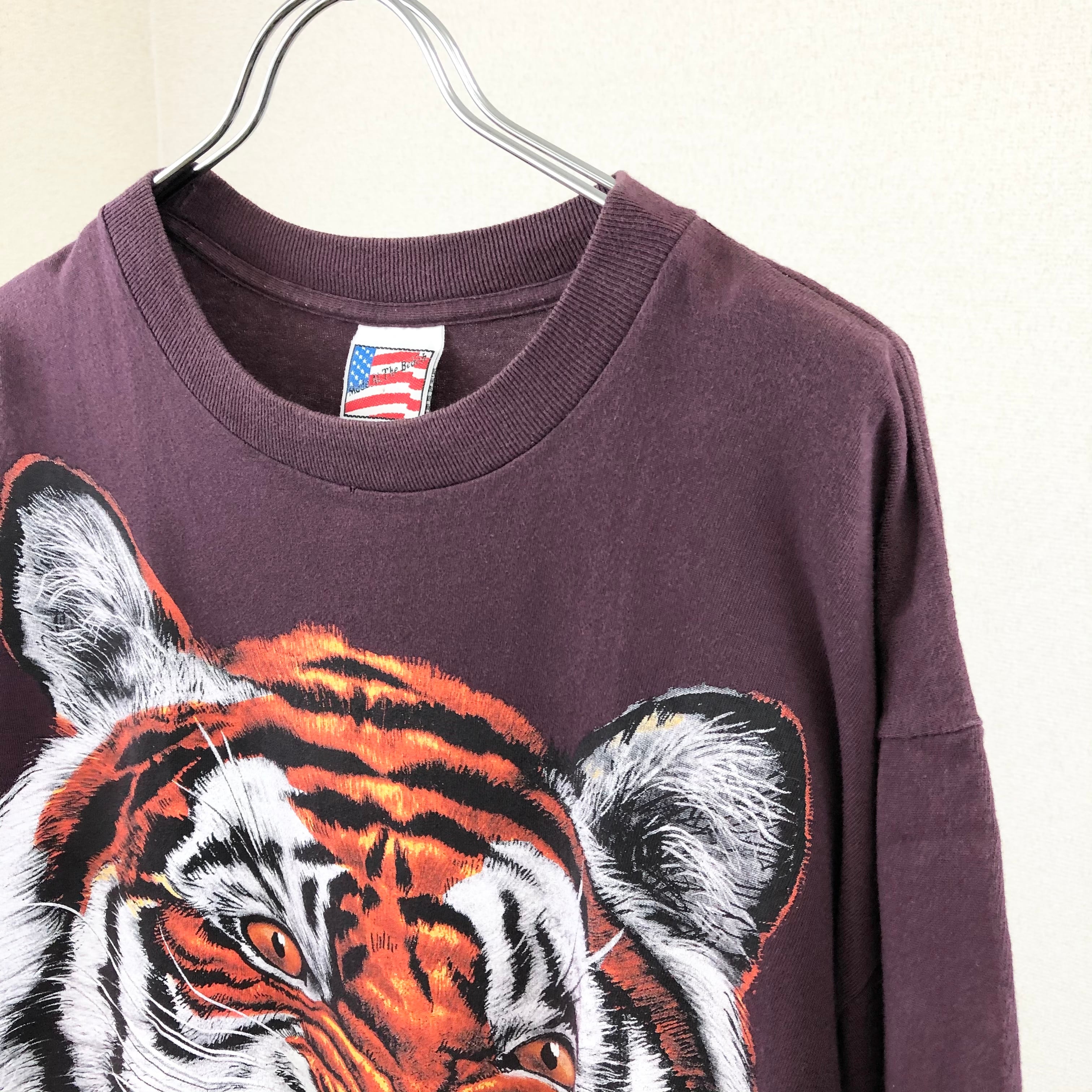 『90s アニマル Tシャツ 』USA製 ビッグシルエット オーバーサイズ タイガー 虎 アニマル プリント Tシャツ USED 古着 |  libertereuse powered by BASE
