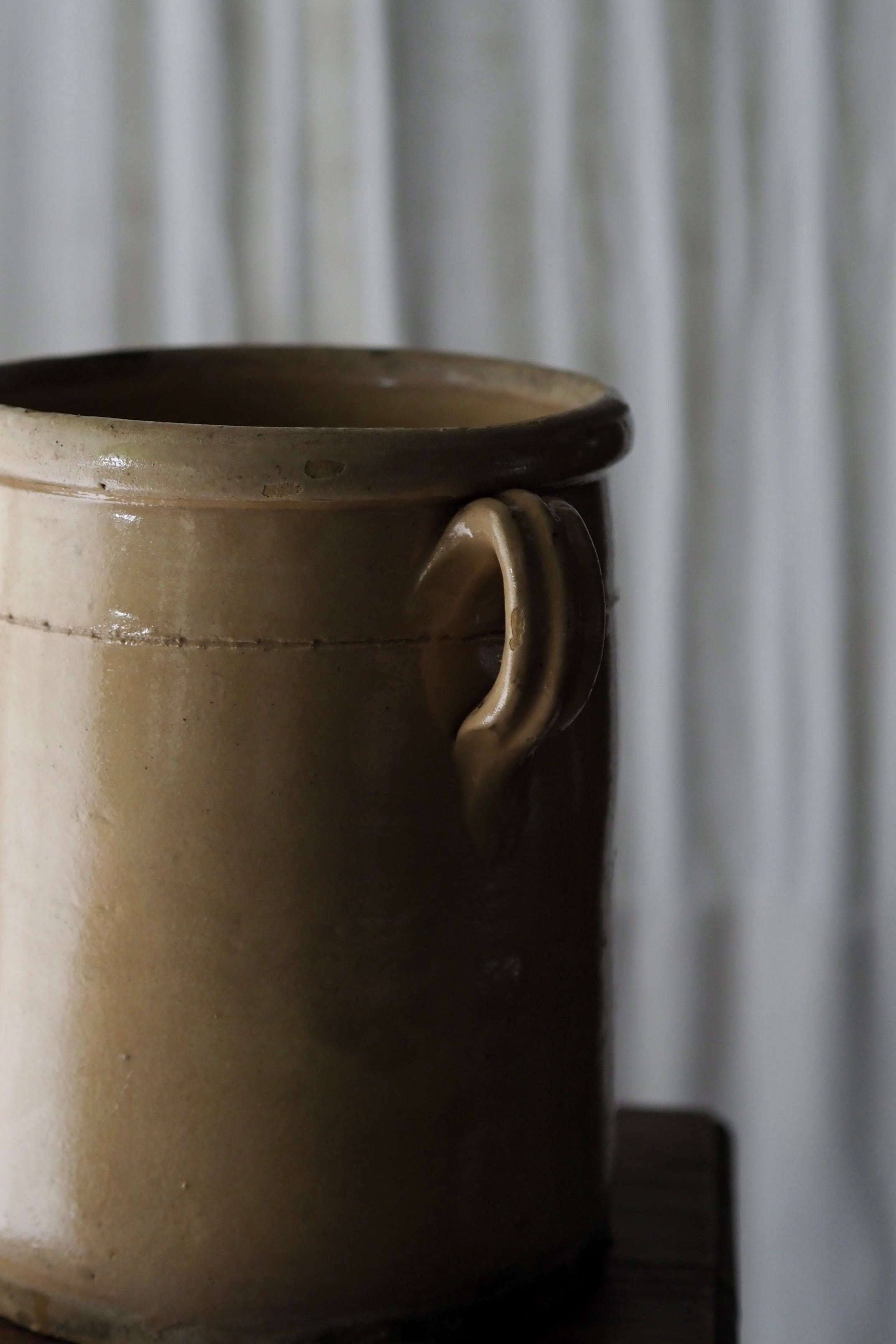 イタリア 両耳のコンフィポット-antique pottery pot | アンティーク