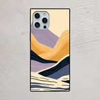 受注生産 iPhoneケース ベージュとネイビーの山波抽象｜レトロウェーブ CURV008B