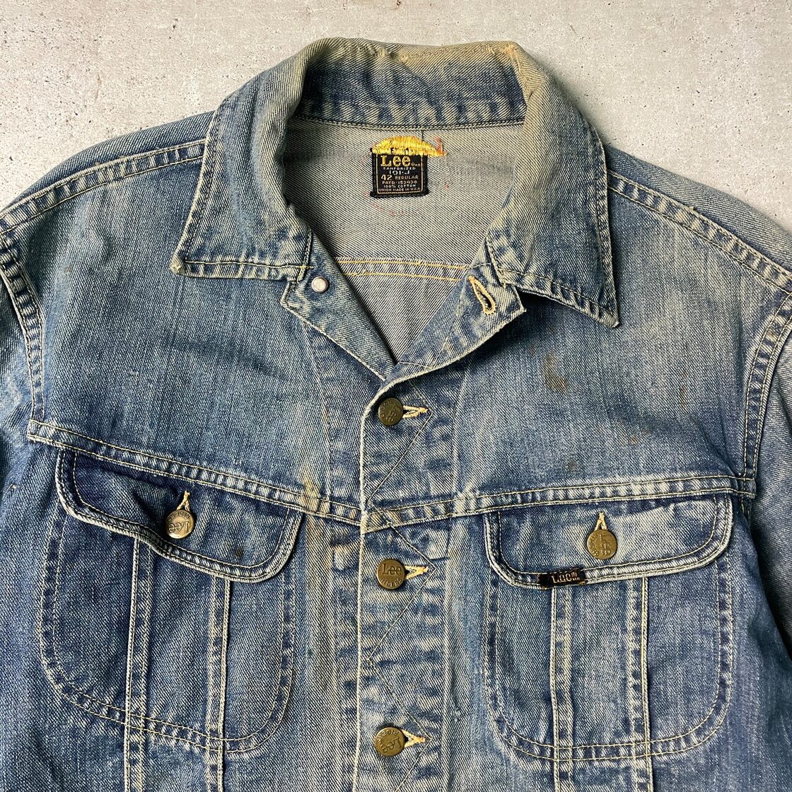 70年代 USA製 Lee リー 101-J 刺繍 カスタム デニムジャケット メンズM 