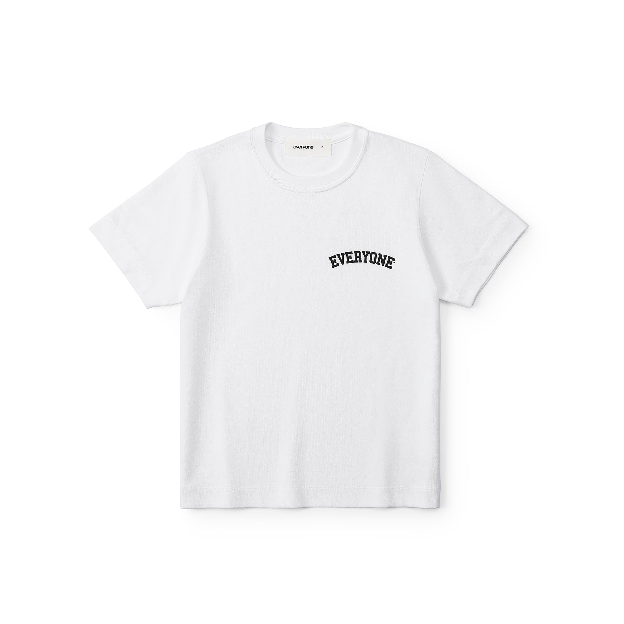 everyone collegiate logo tee shirt (WHITE/BLACK) | everyone
