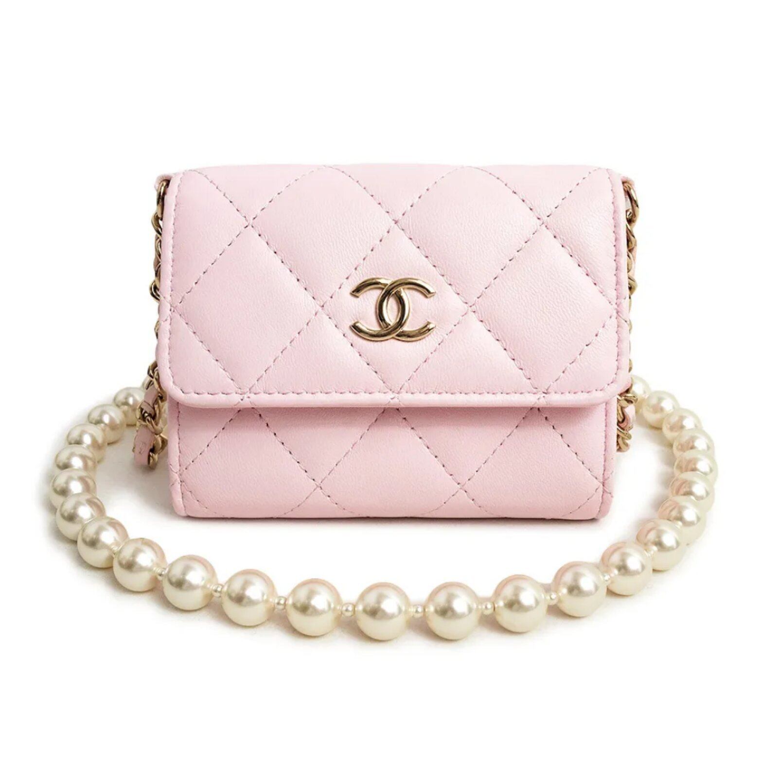 CHANEL シャネル マトラッセ ミニ パール チェーン ウォレット 
