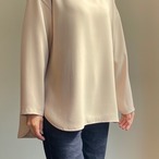 ダブルフェイスサテンブラウス／ベージュ