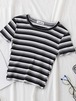 新しいtシャツ女性レインボーストライプはスリムフィットtシャツ原宿tシャツ夏半袖韓国tシャツfeminina服トップス T240926053657_03