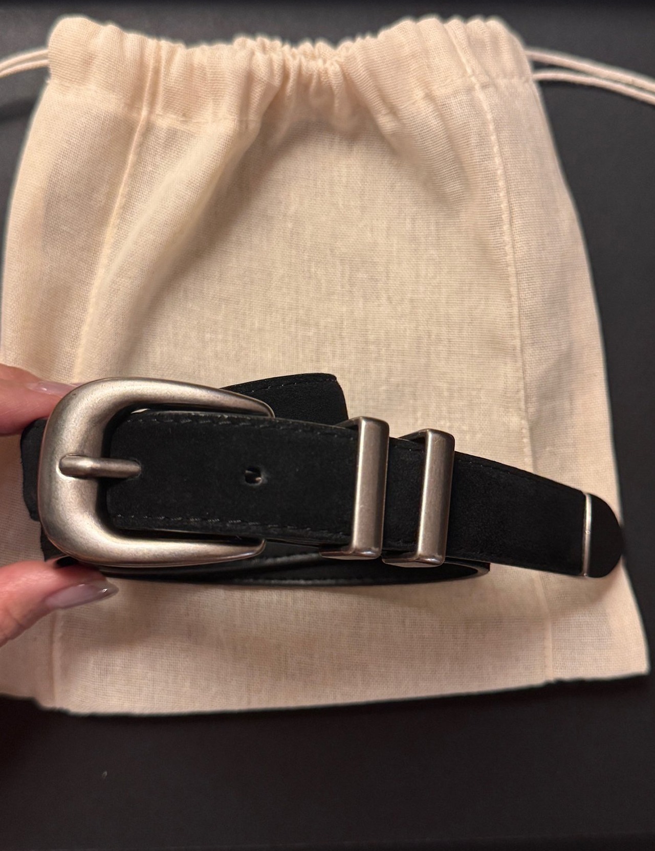 【新作5％OFF・3日間】牛革100％・Real Suede Belt_3colors