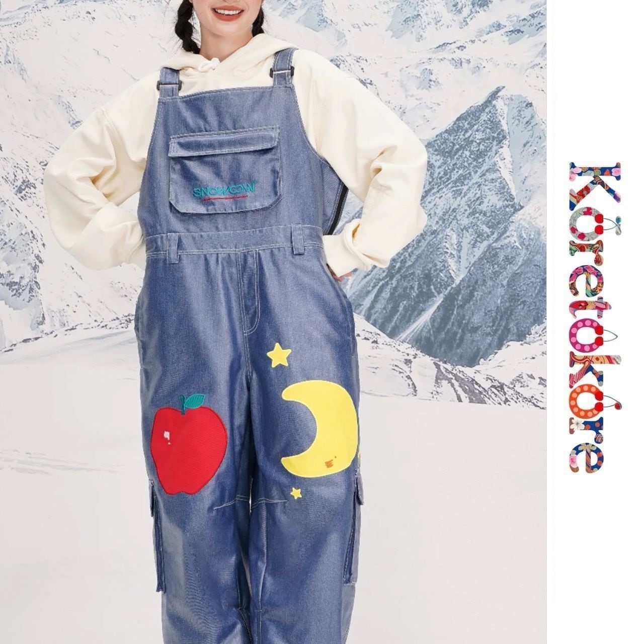 Denim playful Snow Overalls A1076