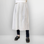 縦ライン レースギャザースカート｜白｜サムネイル6