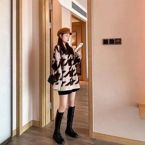 ビッグ千鳥柄ニット