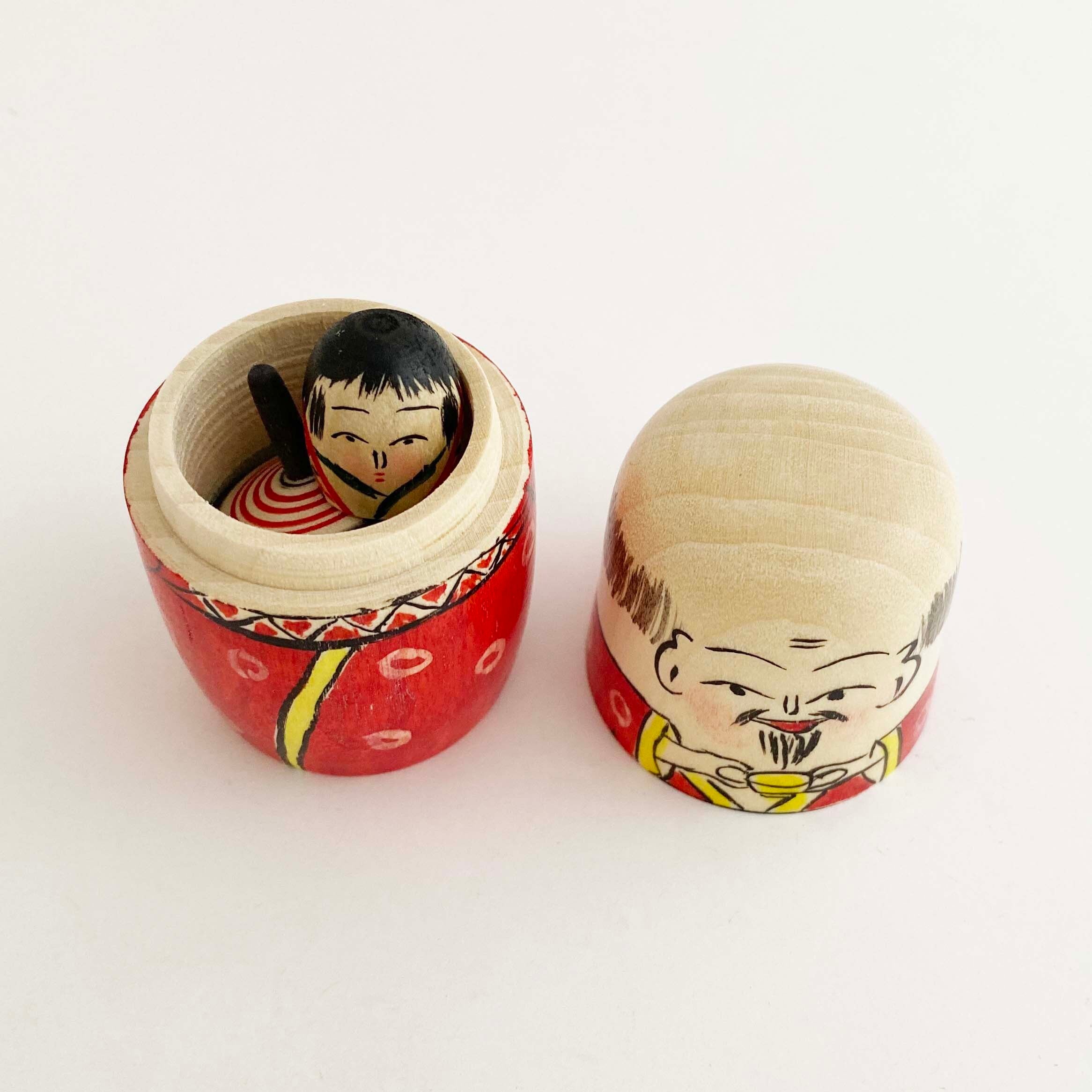 布袋こけし(独楽と姫だるま入り)