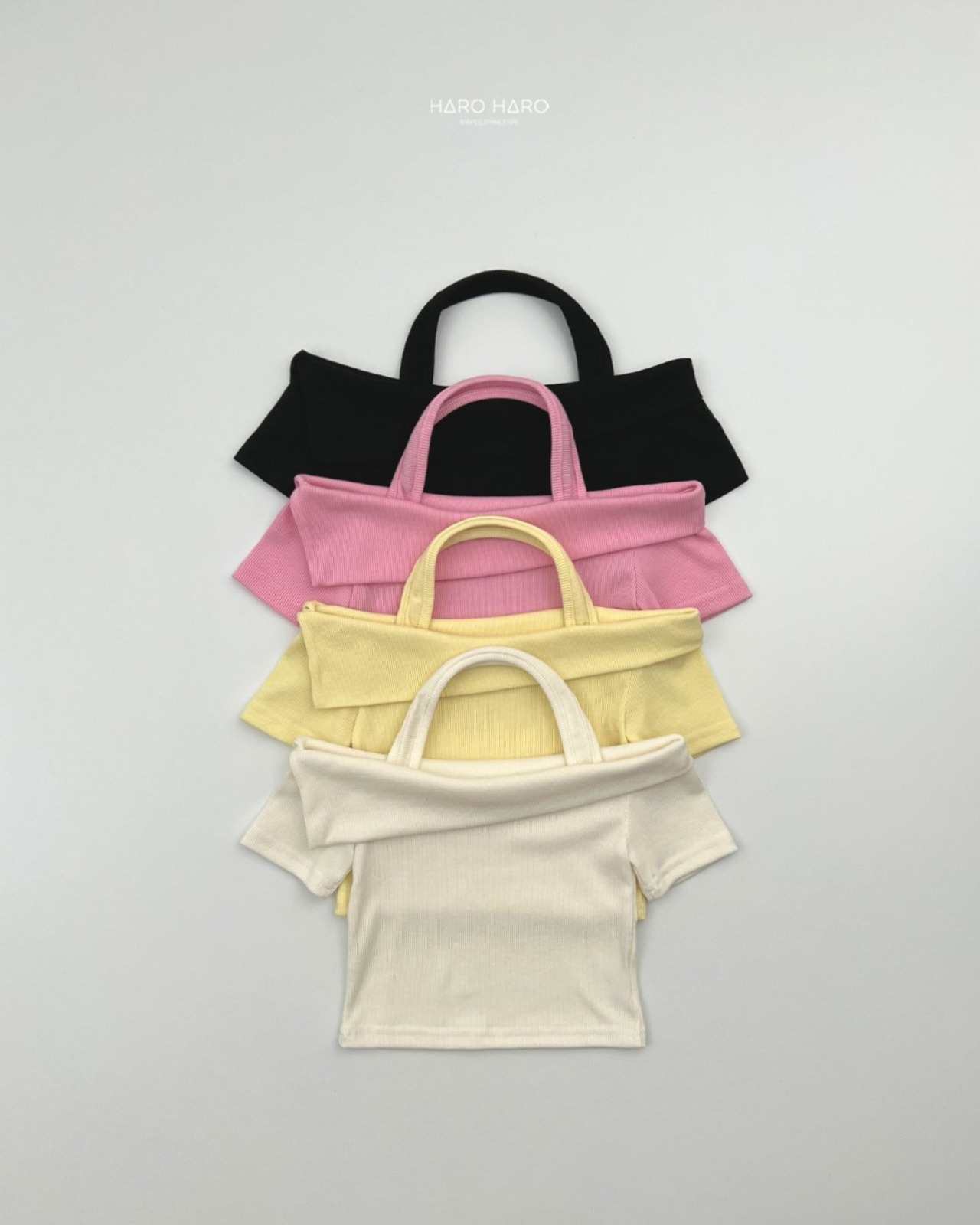 [HARO HARO] Choux cream shoulder halter neck tee / [하로하로] 슈크림숄더홀터넥티