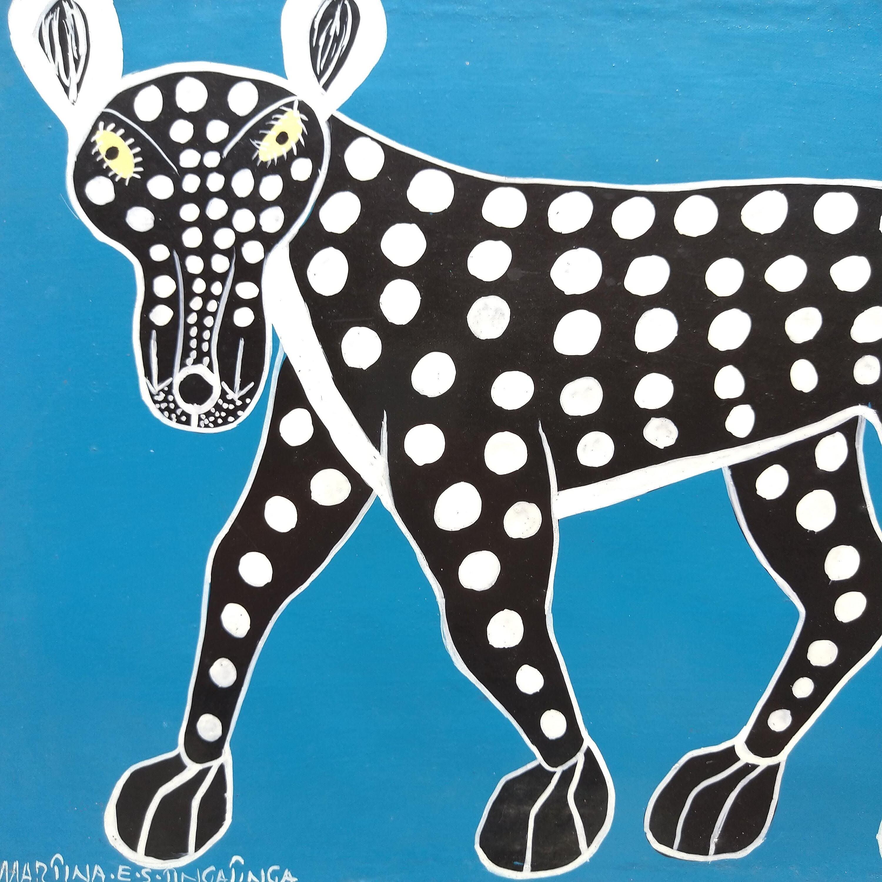 A Cheetah in blue 』Medium-Tingatinga by Martina.E.S. A Cheetah in blue 』Medium-Tingatinga by Martina.E.S.
