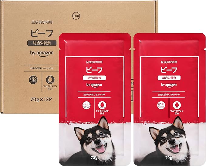 by Amazon 犬用ウェットフード 総合栄養食 全成長段階用 ビーフ 70g x