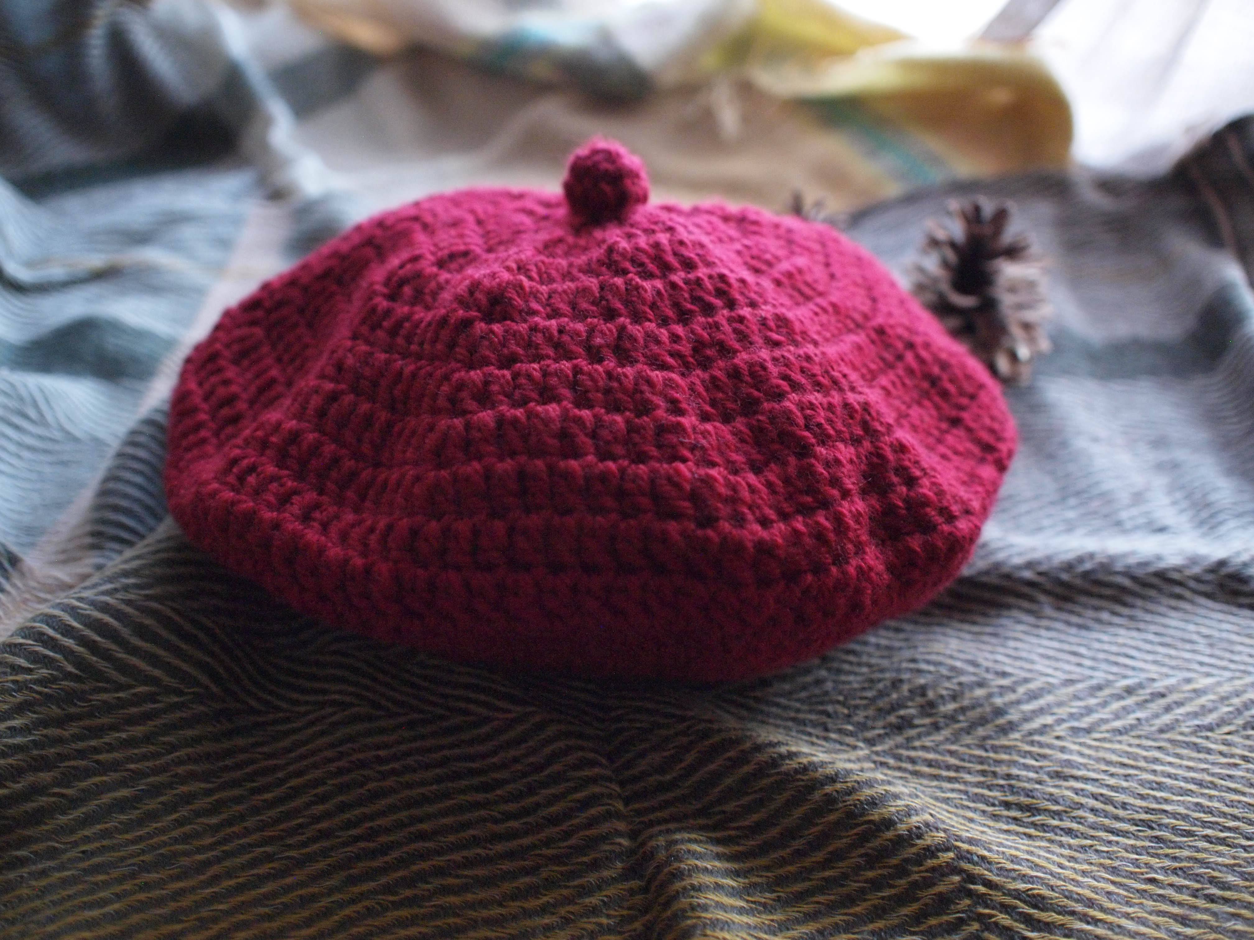 キッズベレー帽 手編み | カメイ編物