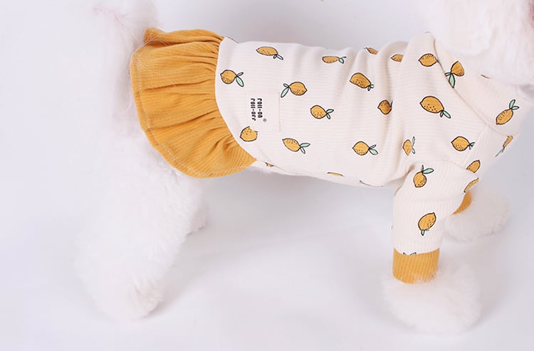 Lemon Onepiece S ~ XL 2color  /  犬服 秋冬 新作 可愛い 犬の服 ドレス お揃い ドッグウェア 小型犬 中型犬 猫