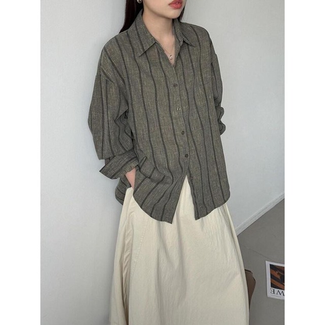 relaxed striped shirt