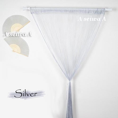 シルバー AseiwaA キラキラ ラメ入り ひものれん 間仕切り のれん