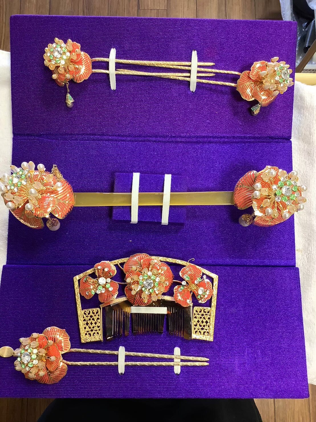 レンタル】花嫁 かんざし レンタル 花嫁笄 #8 ＜ゴールド ひかり