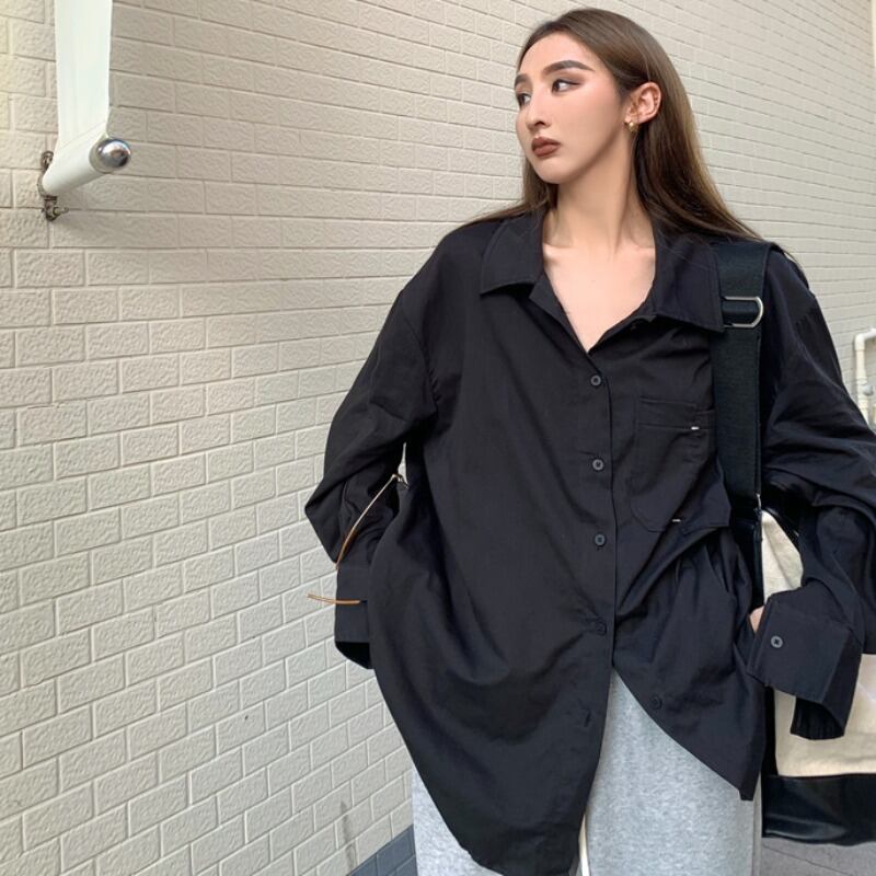 スタイルシャツ レディースルーズカラージャケット オータムカジュアルトップス ロング 秋物 YY-ファッション37625068321