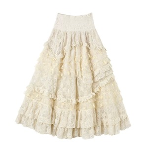 [NO ROMANCE] vintage cake multi-layer lace skirt