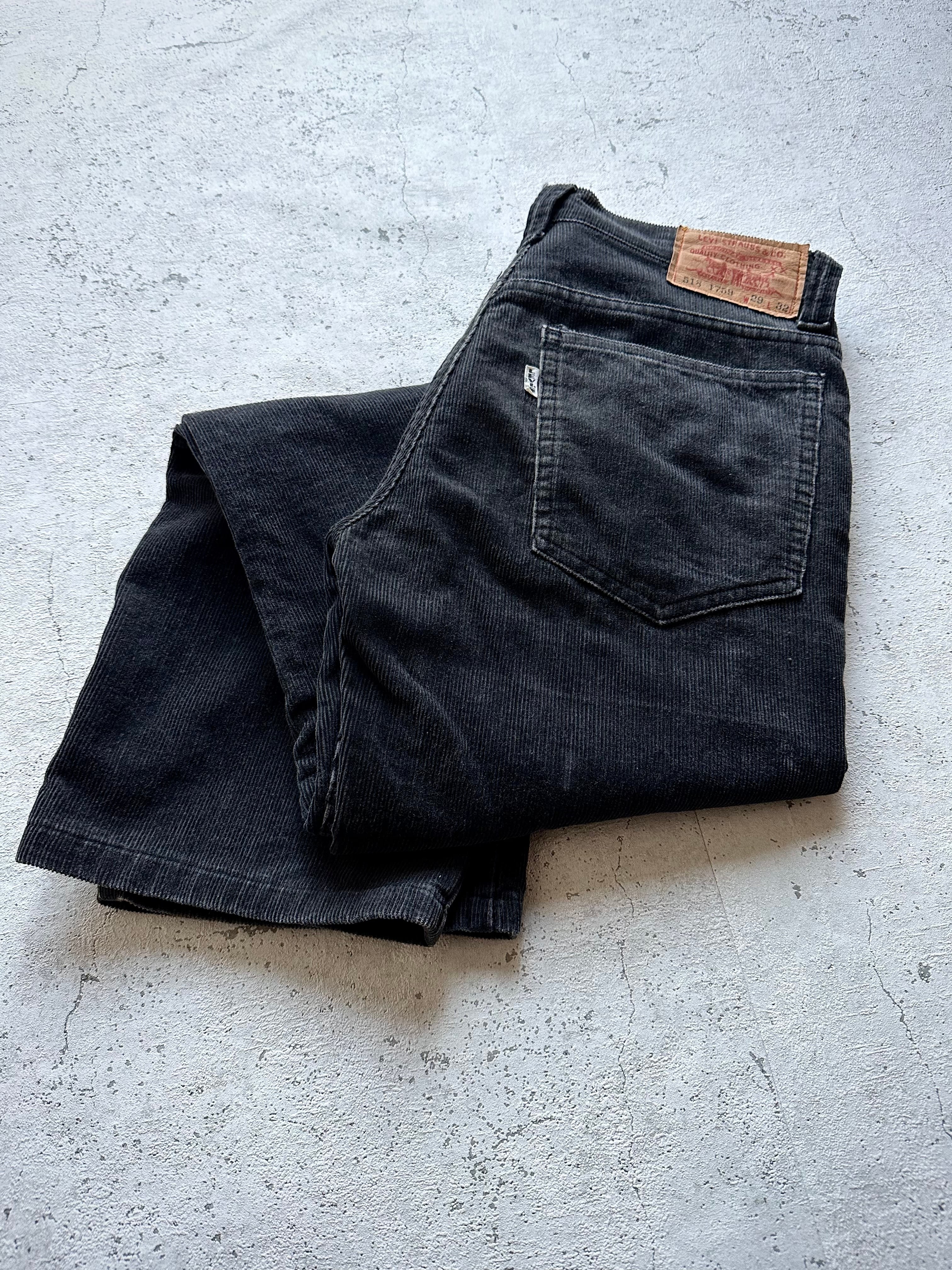 60s-70s LEVI'S / BIG-E 518 CORDUROY PANTS BLACK OLD VINTAGE