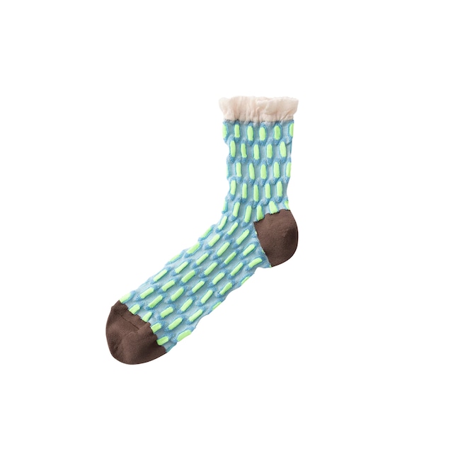 Tricote (トリコテ) Bumpy Mesh Dot Socks [Lime / Pink]
