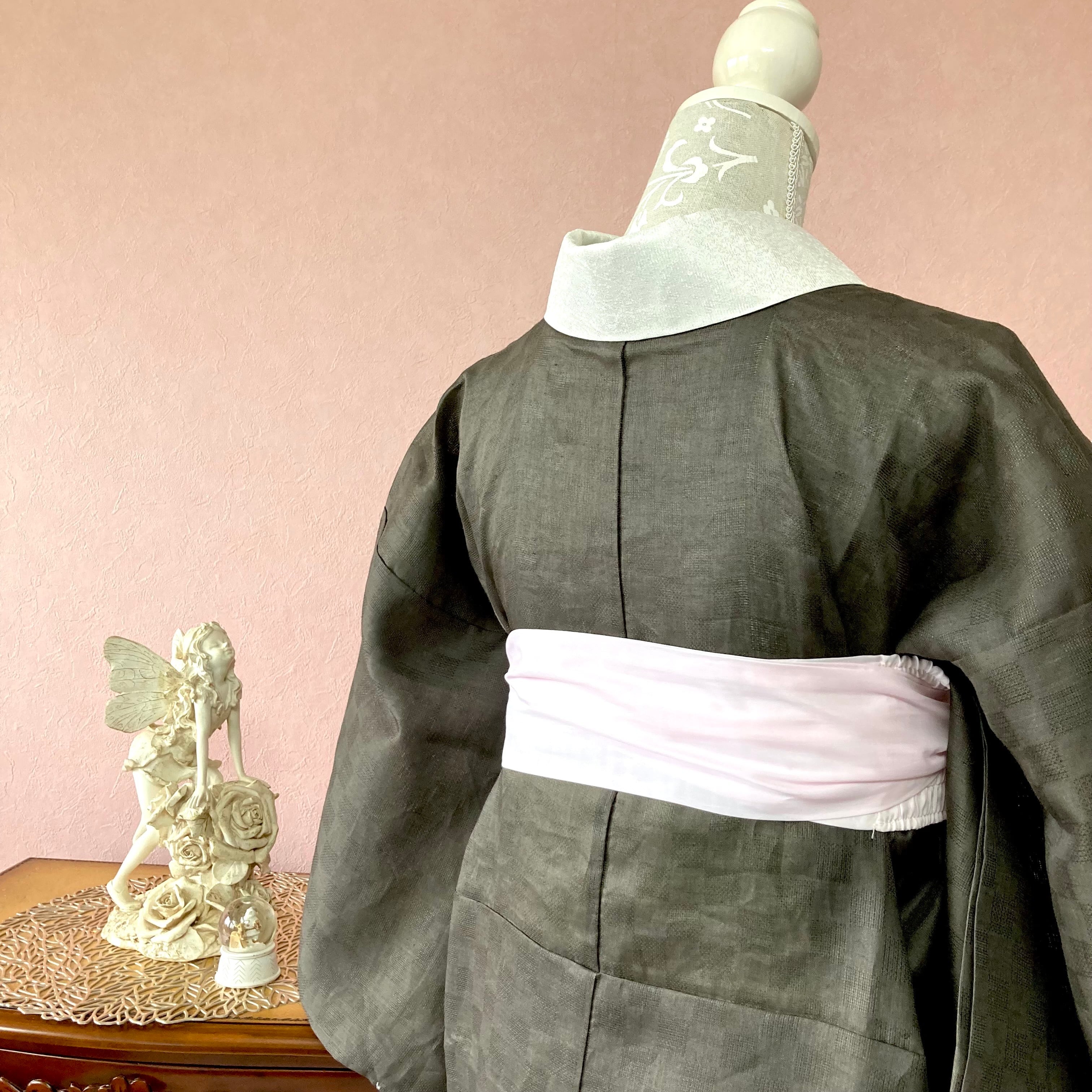本麻　長襦袢　反物　絞り 新品> 反物（長襦袢地）本麻襦袢 志賀麻 / 送料無料 / 080616 ※水通し