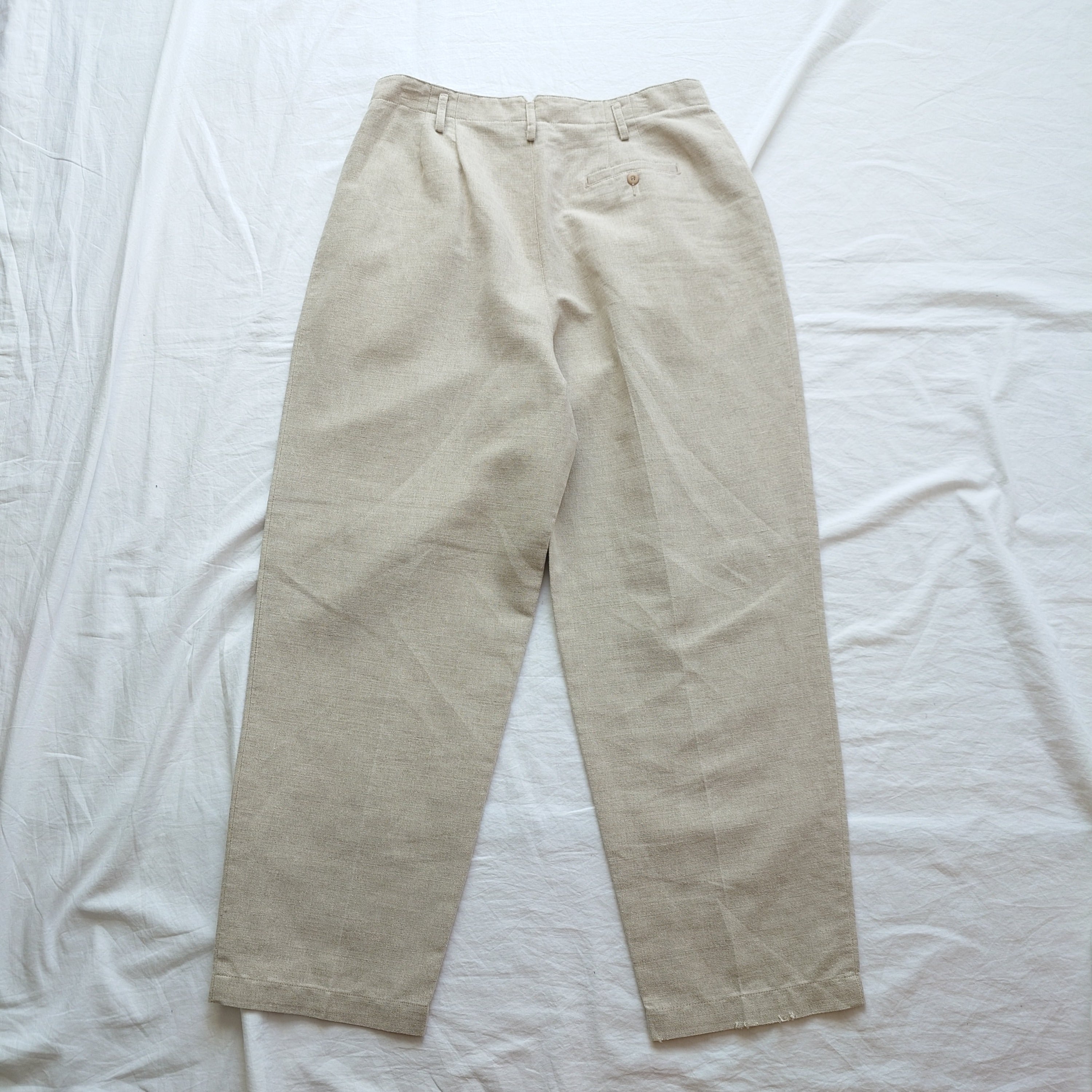 90s Claiborne シルク リネン 2タック スラックス W38×L30 90s】Liz Claiborne リズクレイボーン コットンリネンパンツ