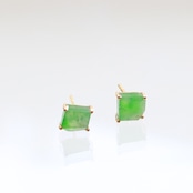 ラフカットシリーズ K10YG 翡翠ラフカットピアス A貨翡翠 jd_mm1176