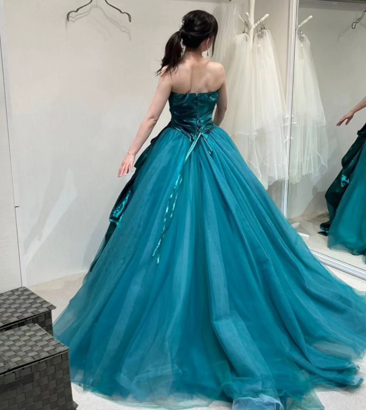 豪華！ 深めな緑 サッシュベルト チュールスカート クラシカル ベア  