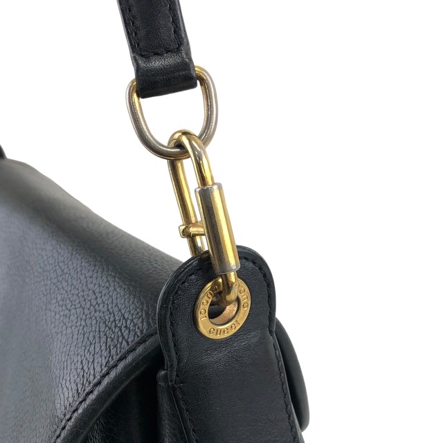 GUCCI グッチ ショルダーバッグ ブラック GGロゴ レザー フラップ vintage ヴィンテージ オールド pj5ztj