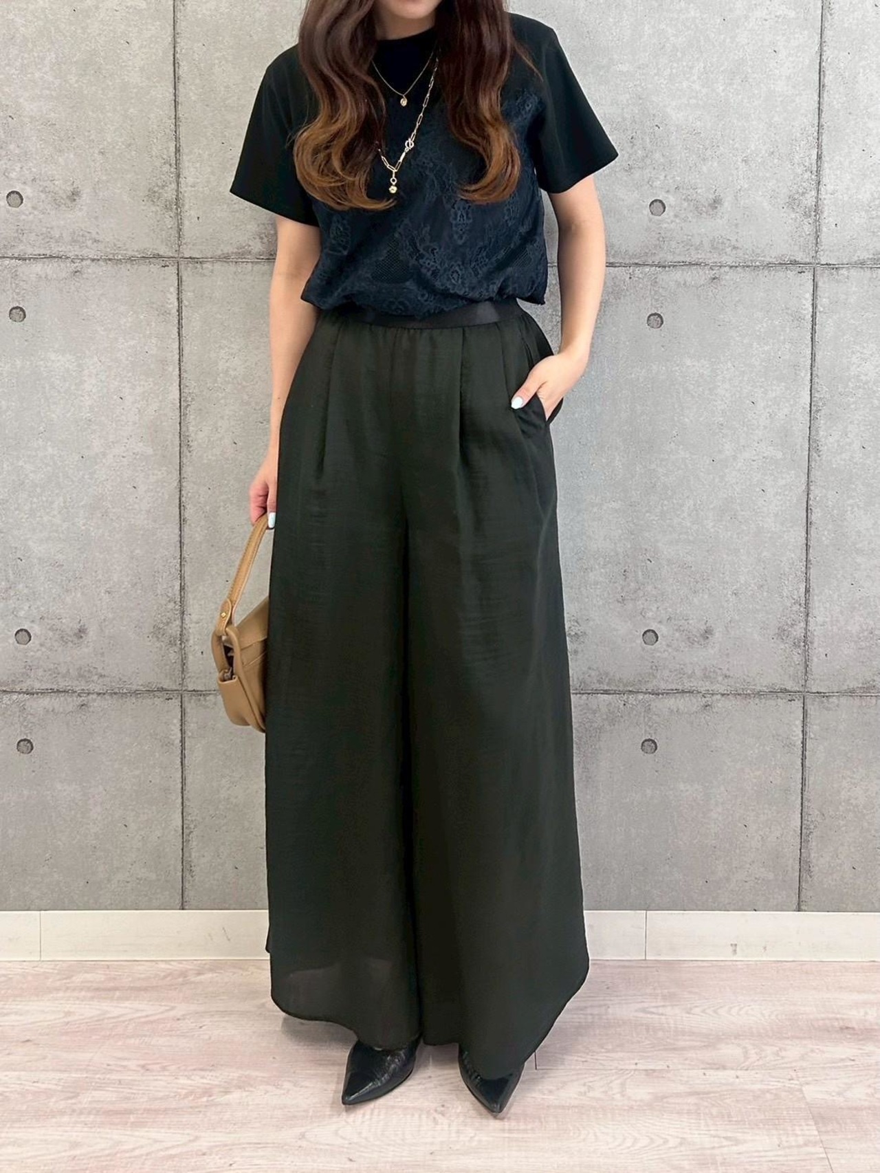 ロージー  Rosiee 涼し気ワイドフレアパンツ