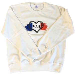 新デザイン【12/24(木)20:00~ クリスマス特別価格】Heart tricolore sweat/White