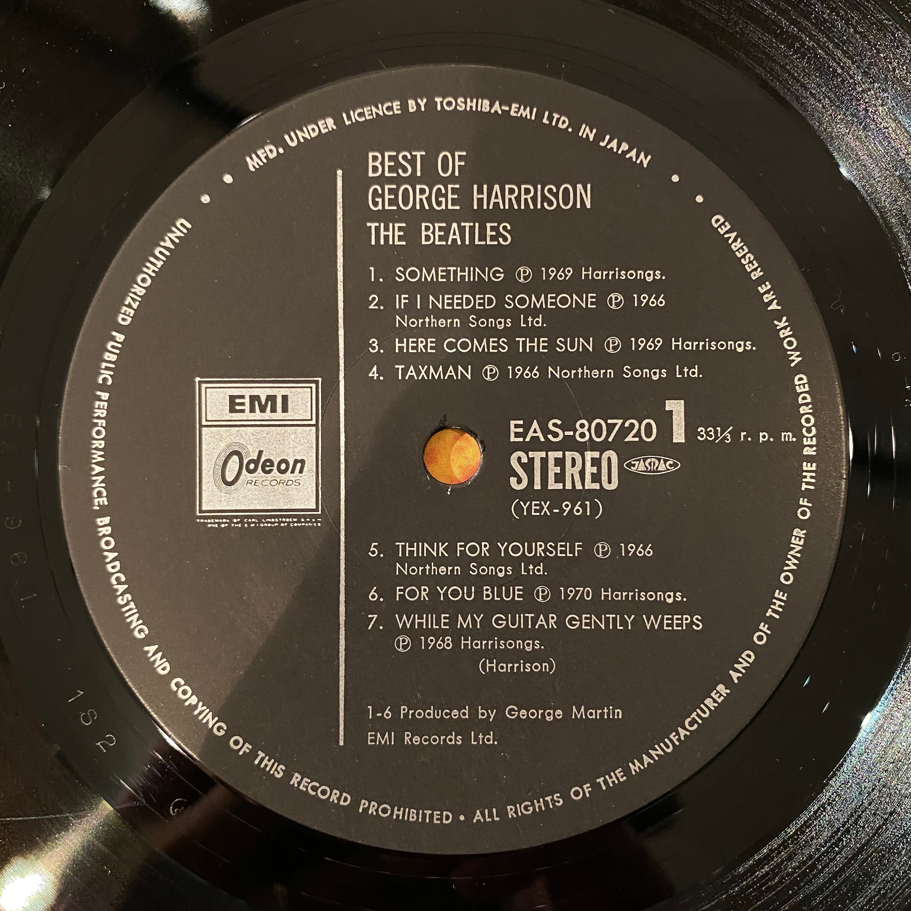 LP】GEORGE HARRISON/The Best Of George Harrison SORC 中古アナログレコード専門店