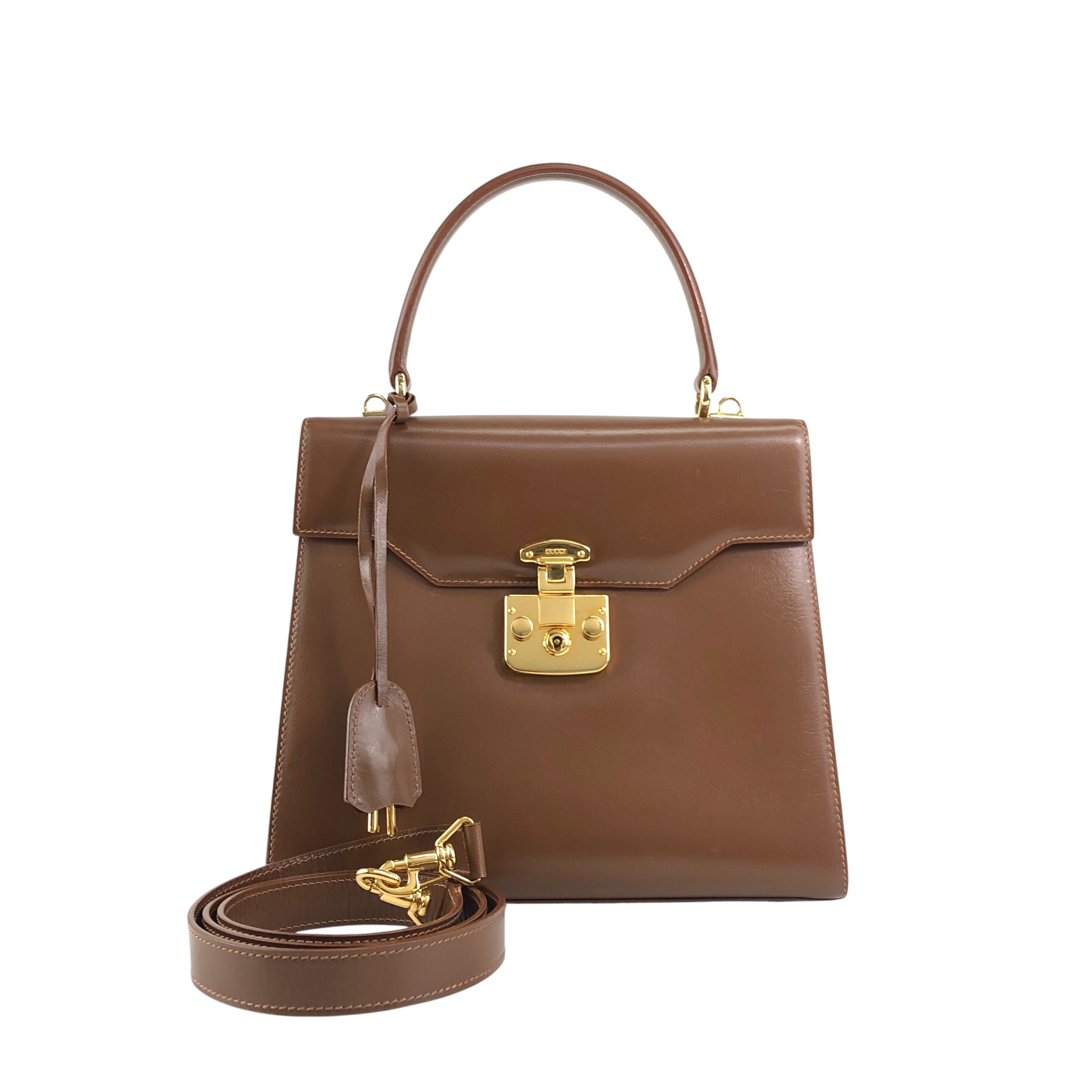 GUCCI グッチ ショルダーバッグ ブラウン レディロック レザー 2WAY