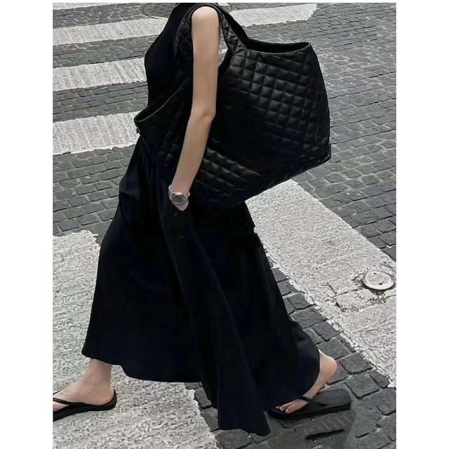 quilted big shoulder bag 10978