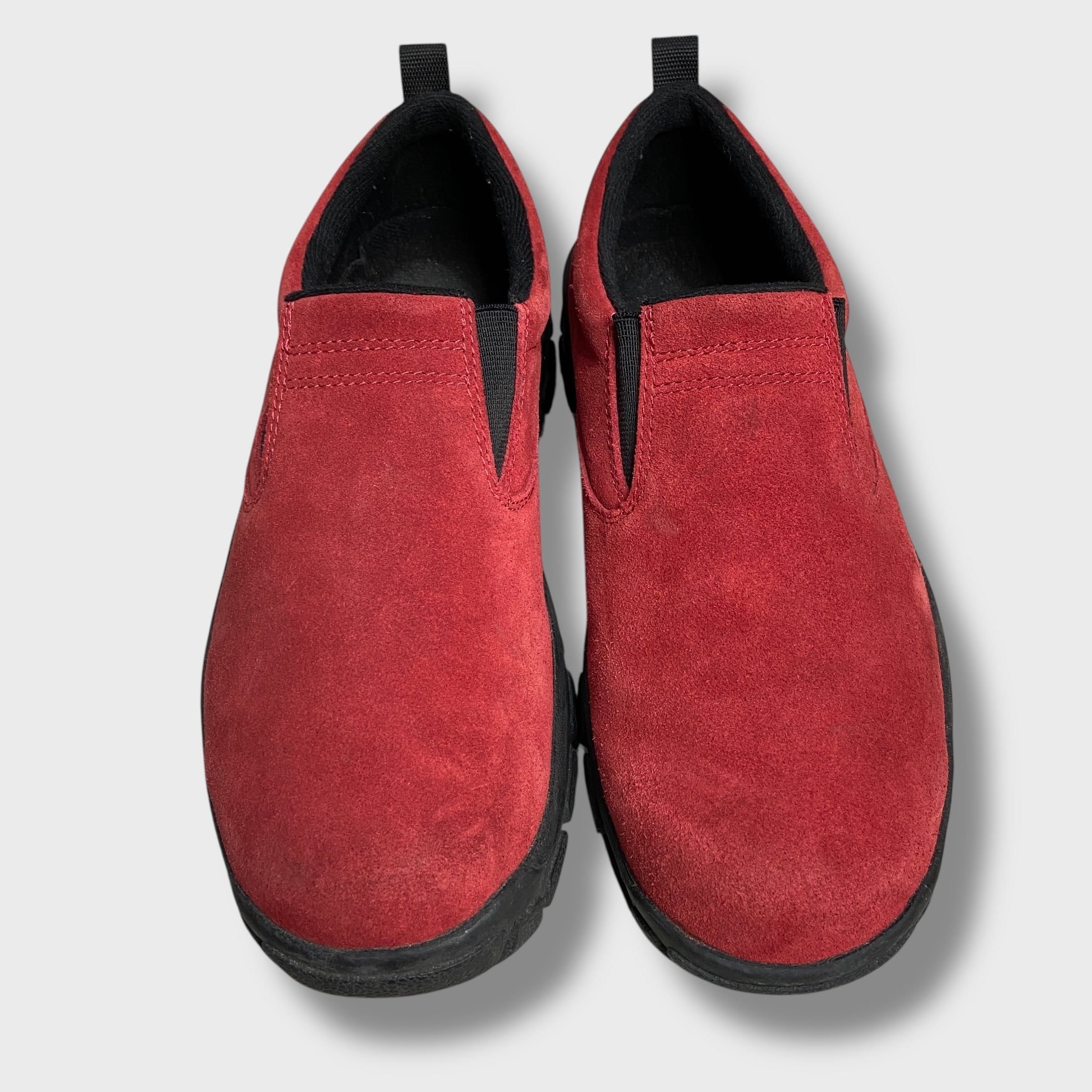 90s LANDS'ENDランズエンド スエードモックシューズ 赤 25.5cm | 古着