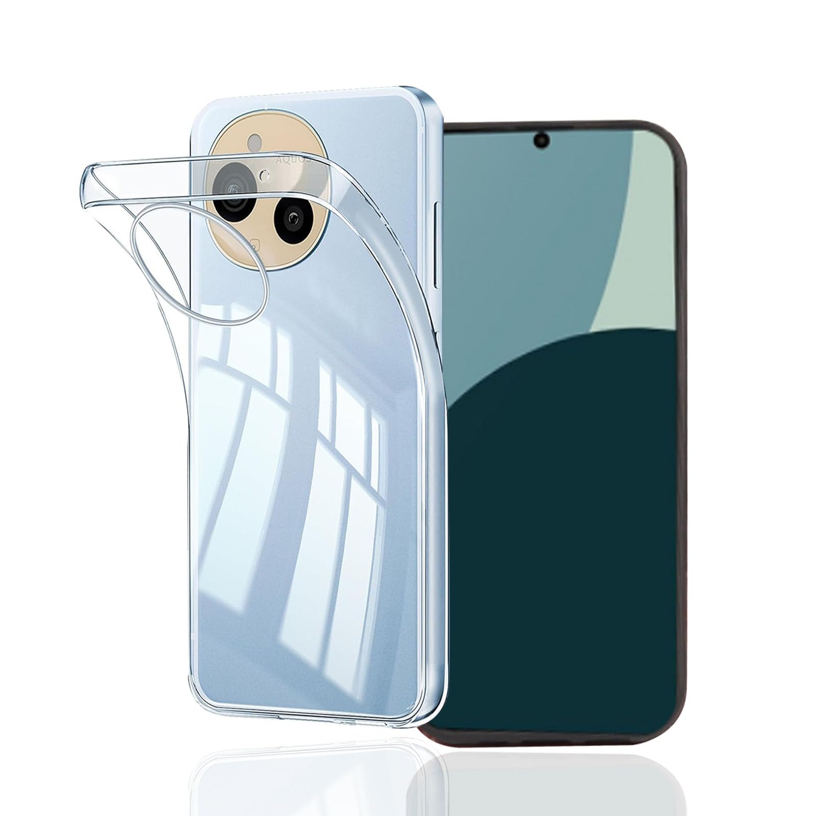 対応AQUOS sense9 用のケース 柔軟 カバー 薄型 全透明AQUOS sense10高透過率 耐衝撃 薄型 軽量型 黄ばみ防止 指紋防止 TPU素材を採用して AQUOS sense9 全面保護カバー 防水 くなりにくい超薄型(透明)