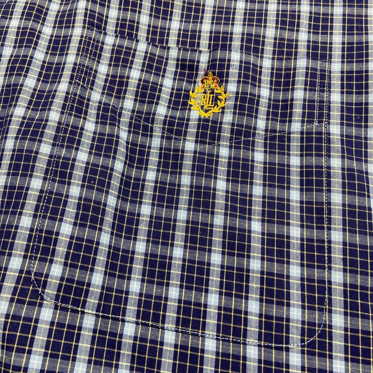 LAUREN Ralph Lauren ラルフローレン ロゴ刺繍 半袖チェックシャツ