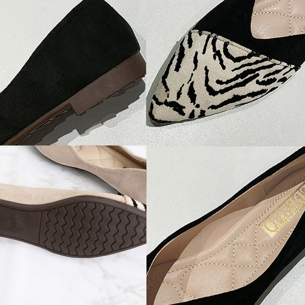 パンプス ローヒール レディースぺたんこ靴 ポインテッドトゥ