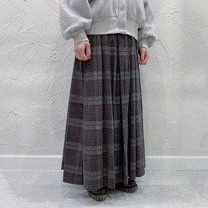 cafune コーデュロイチェックギャザースカート