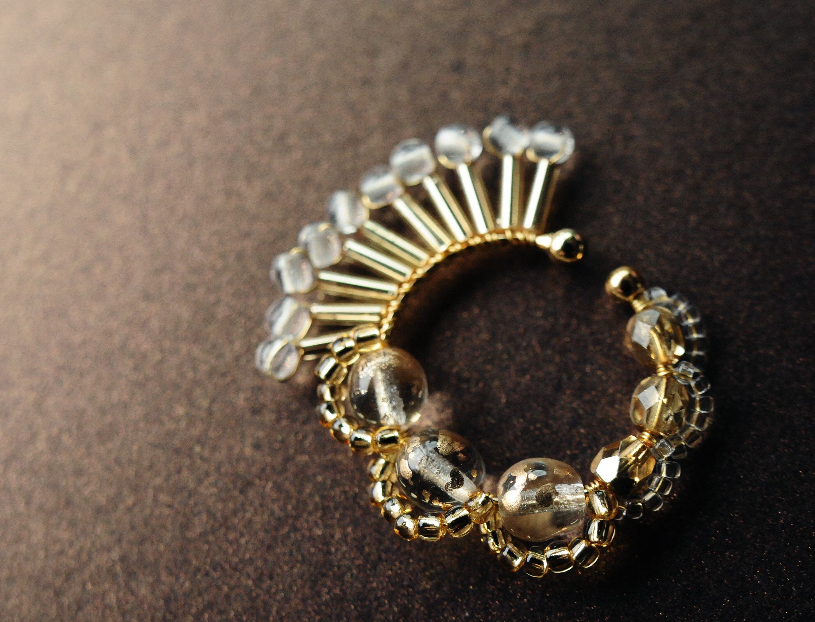 ＜Rollo～イロヅクビジュー～＞イヤーカフ『 ハミングバード/hummingbird 』<Clear GOLD>