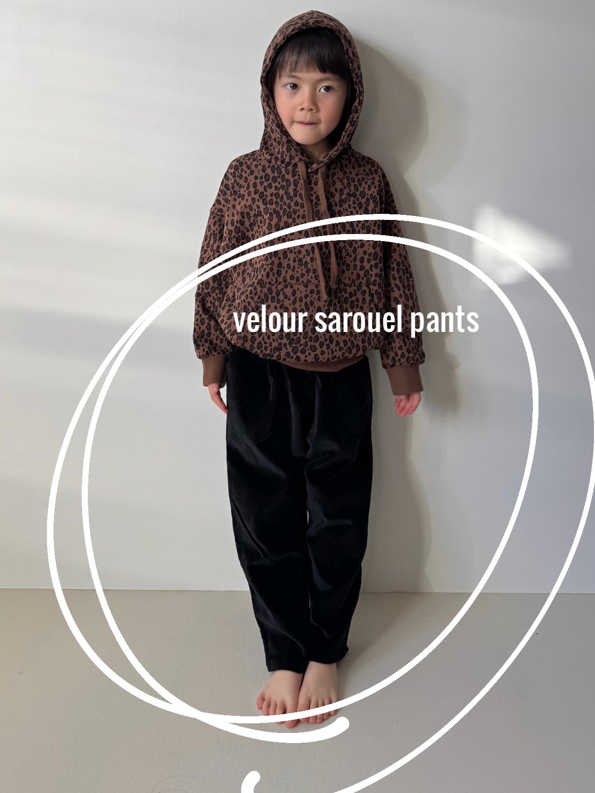 ベロアサルエルタックパンツ（90〜130cm）4241