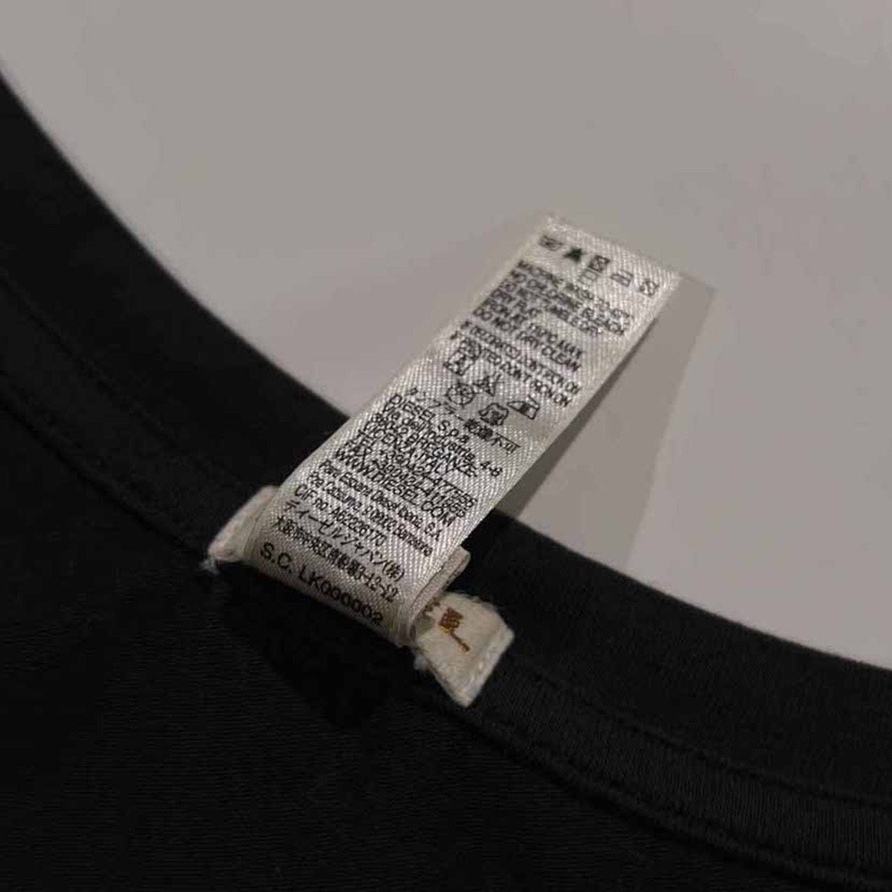 DIESEL ディーゼル ワンポイントロゴ 半袖 Tシャツ ストレッチ サイズ L /ブラック