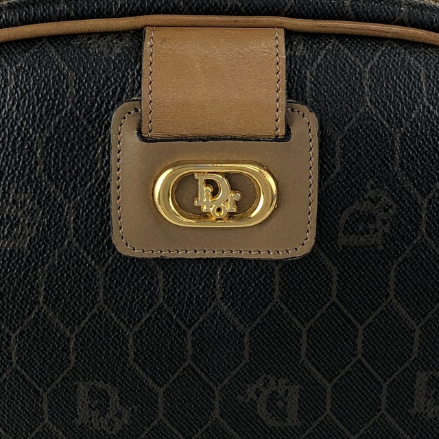 Christian Dior クリスチャン ディオール ハニカム ショルダーバッグ ブラック ロゴ PVC レザー ミニバッグ vintage ヴィンテージ オールド nz4vwk